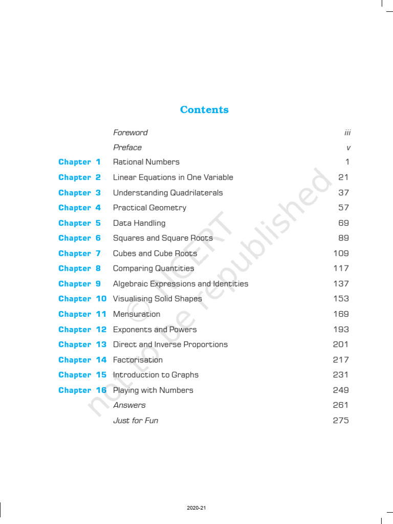 8th NCERT Maths | PDF | Integer | Numbers