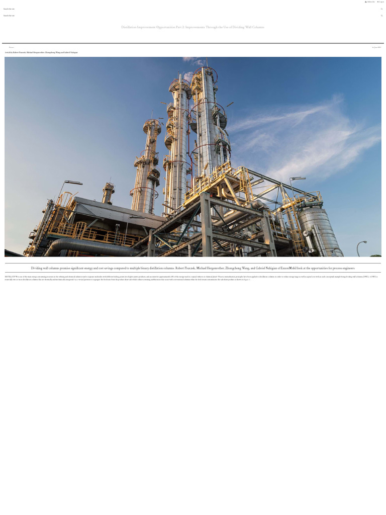 Distillation Improvement Opportunities Part 2 - Improvements Through ...