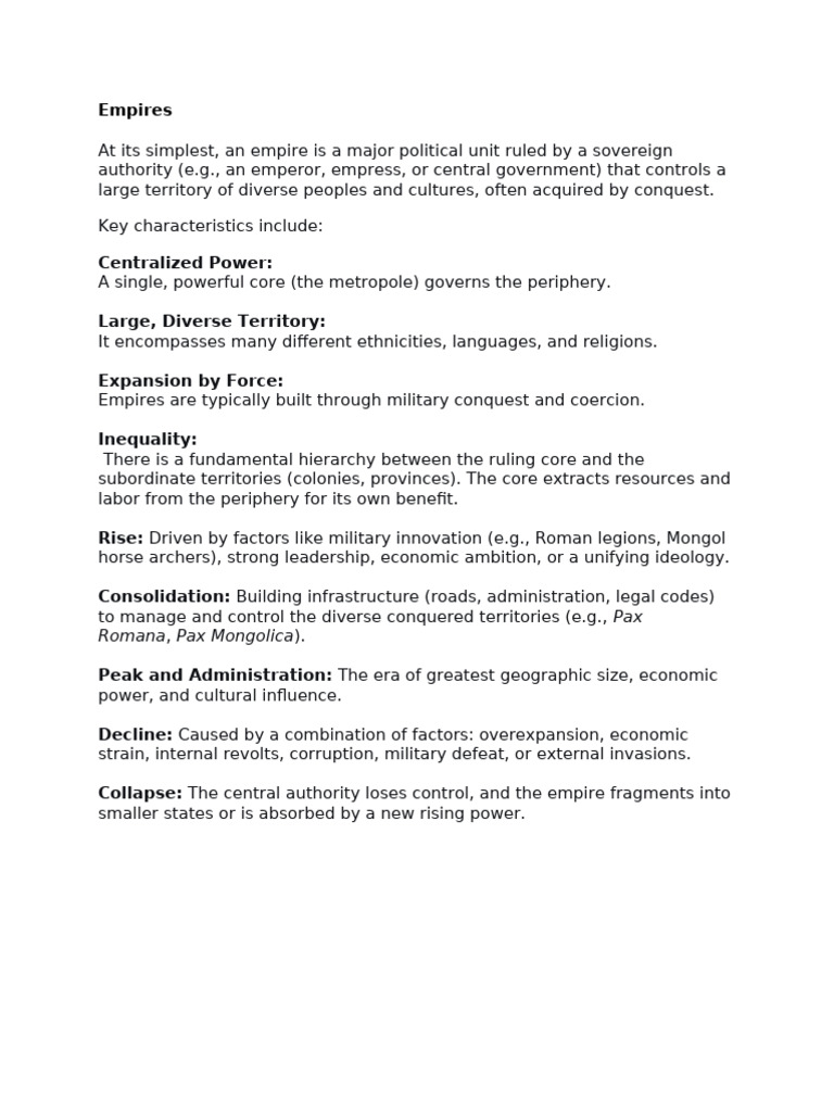 Understanding Empires: Key Characteristics | PDF