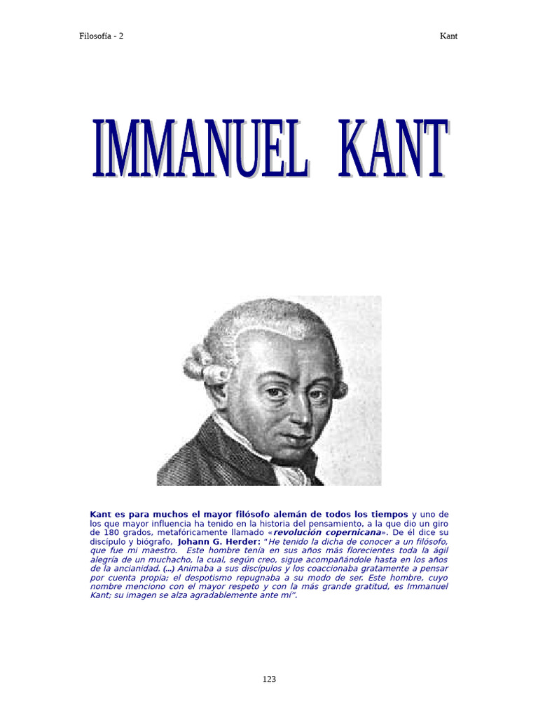 Vida y legado de Immanuel Kant | PDF | A priori y a posteriori ...