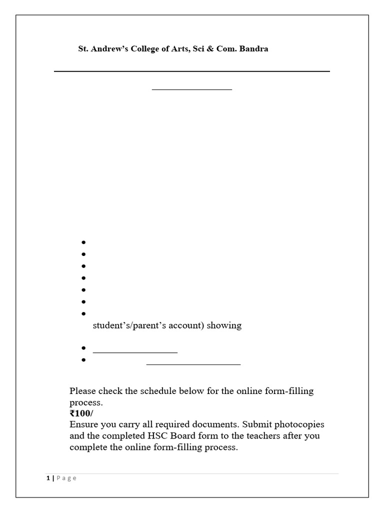 HSC Form Filling Instructions 2025 | PDF | Computing