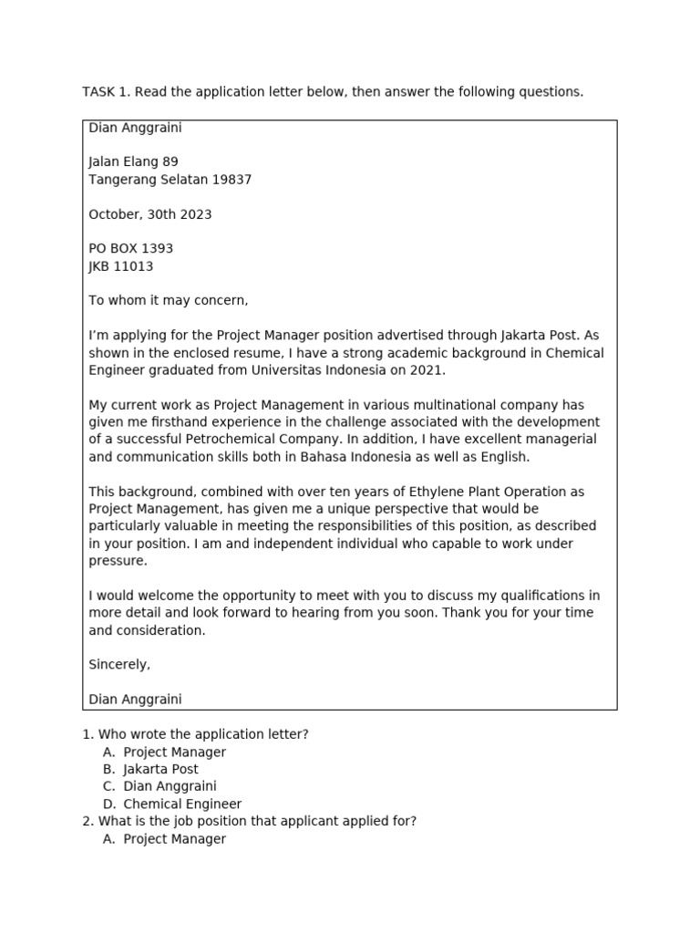 Application Letters for Job Positions | PDF