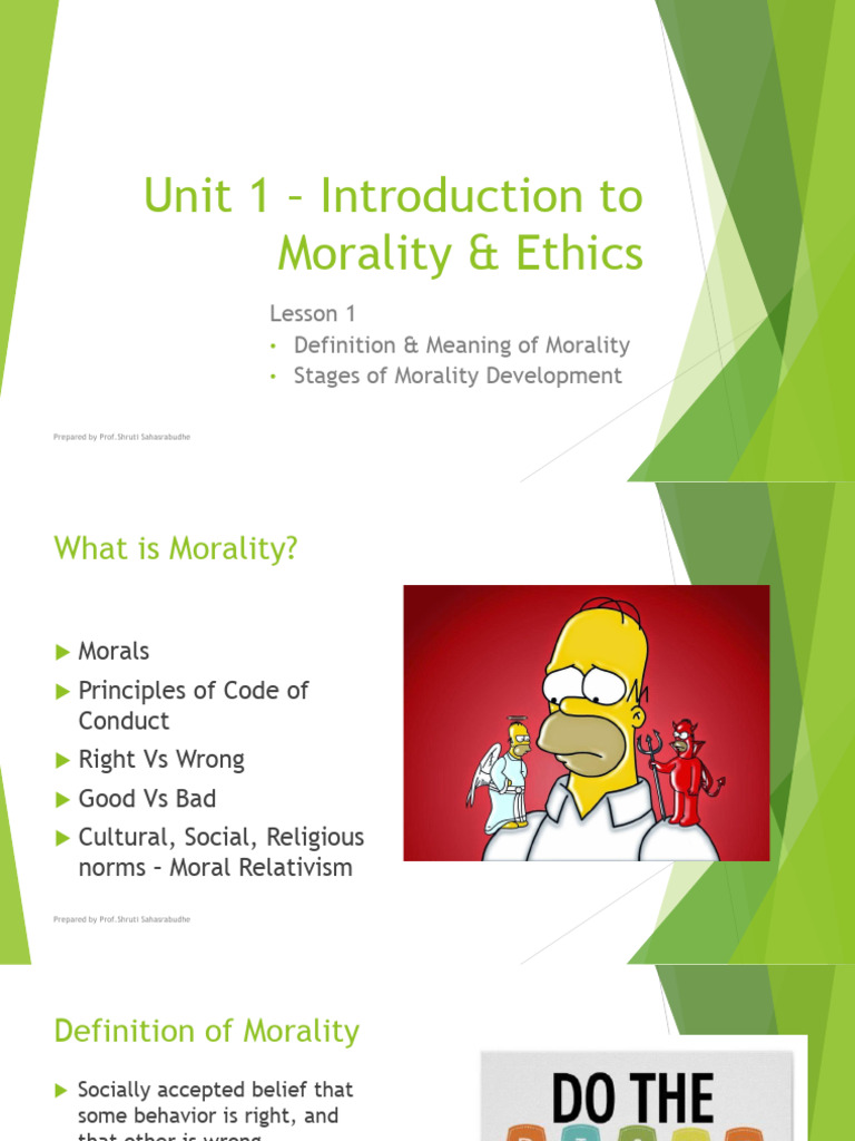 Unit 1 Introduction To Morality & Ethics | PDF | Morality | Business Ethics