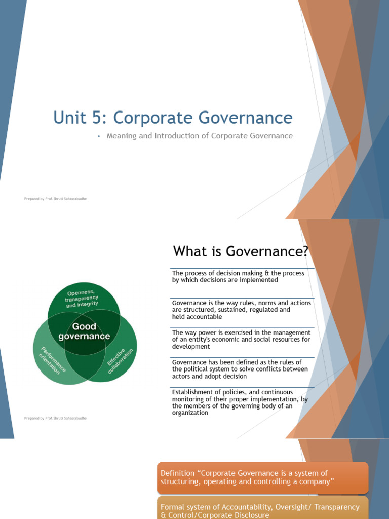 Understanding Corporate Governance Concepts | PDF | Corporate ...