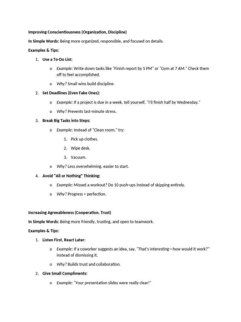 Improving Conscientiousness | PDF