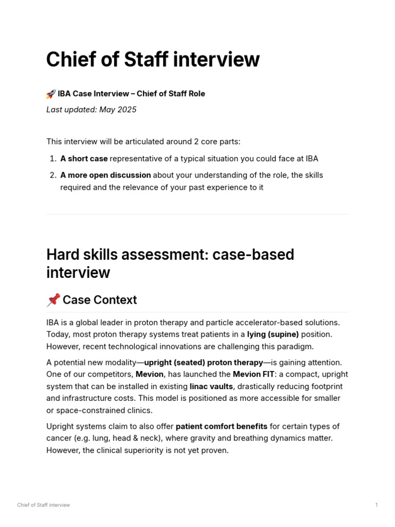 Chief of Staff Interview Framework | PDF | Pricing