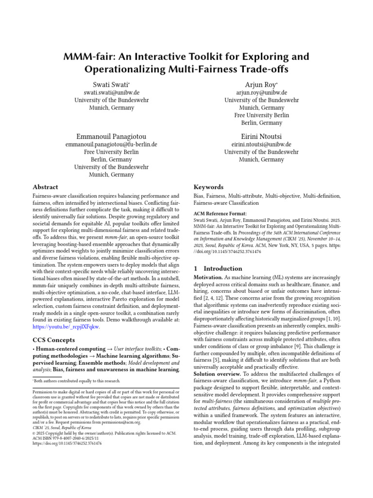 MMM-fair An Interactive Toolkit For Exploring and | PDF | Learning ...