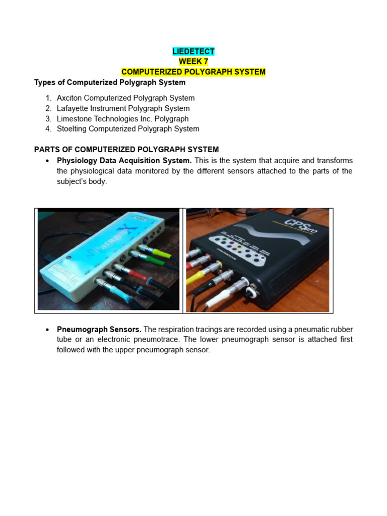 Computerized Polygraph System Overview | PDF
