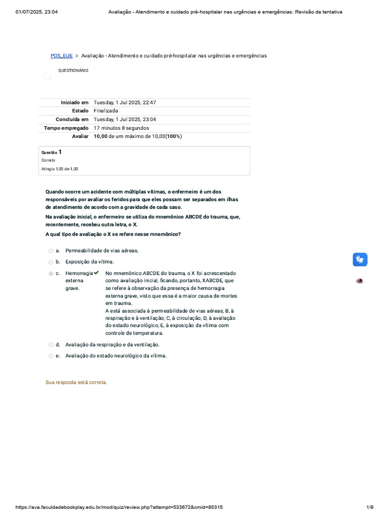 Avaliação Inicial em Emergências Médicas | PDF | Coração | Dor