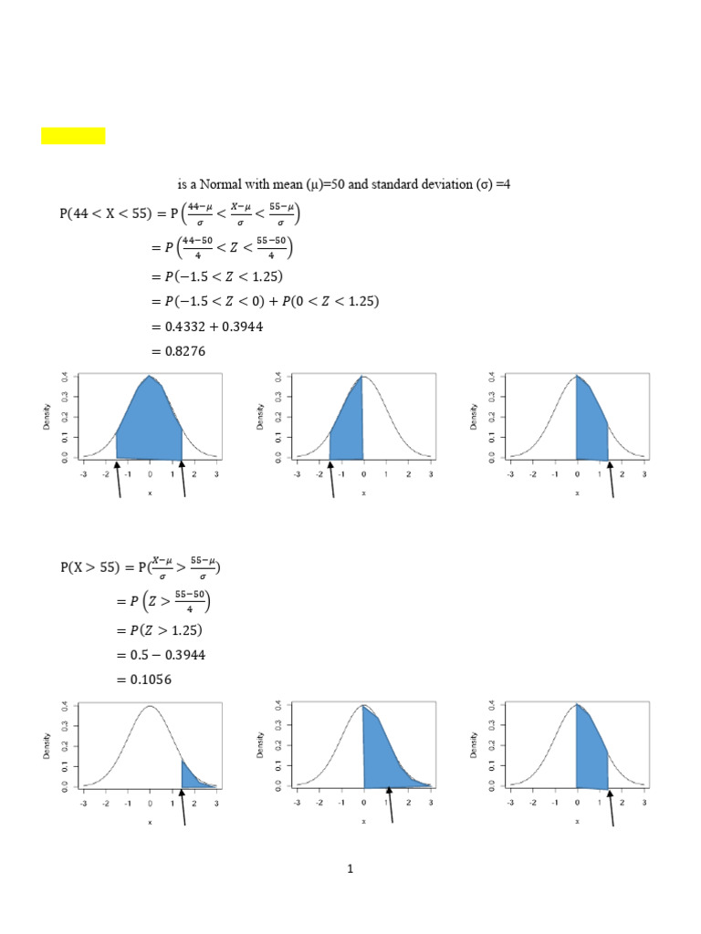 Normal Distribution Probability Solutions | PDF | Probability Theory ...