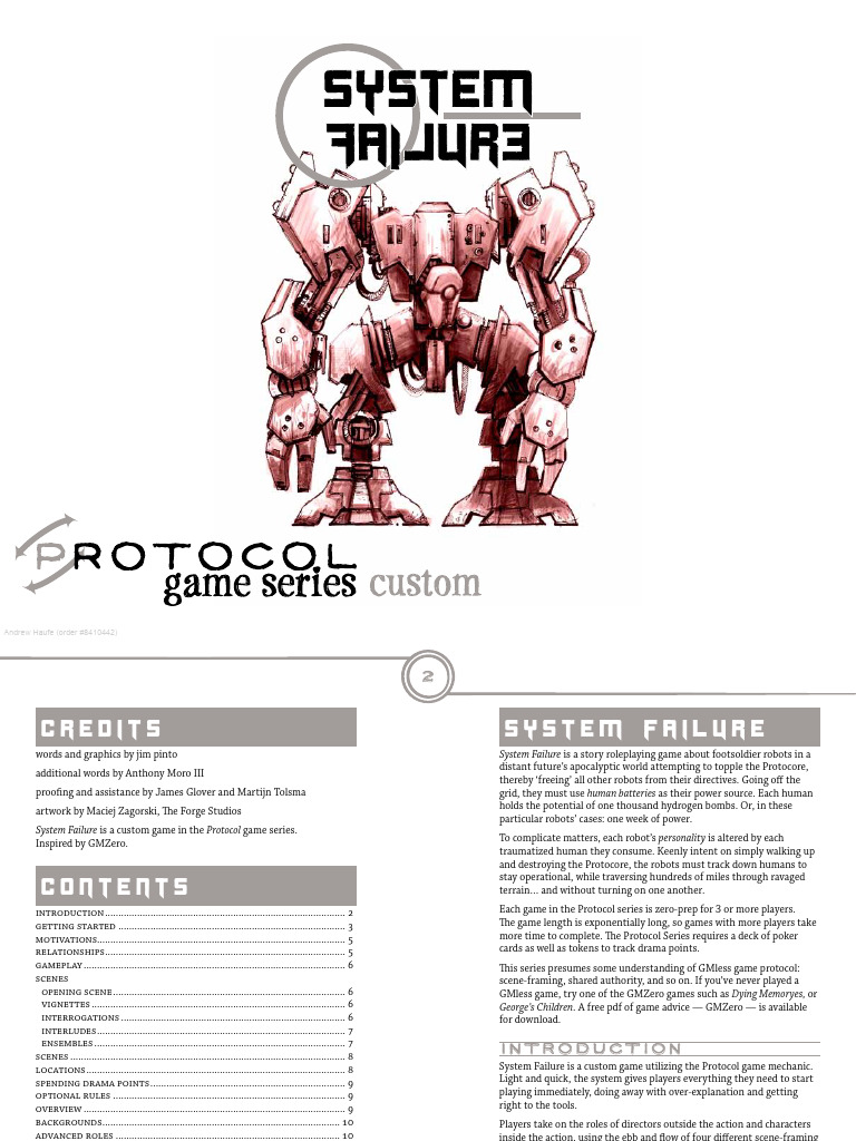 System Failure: A Roleplaying Game Guide | PDF