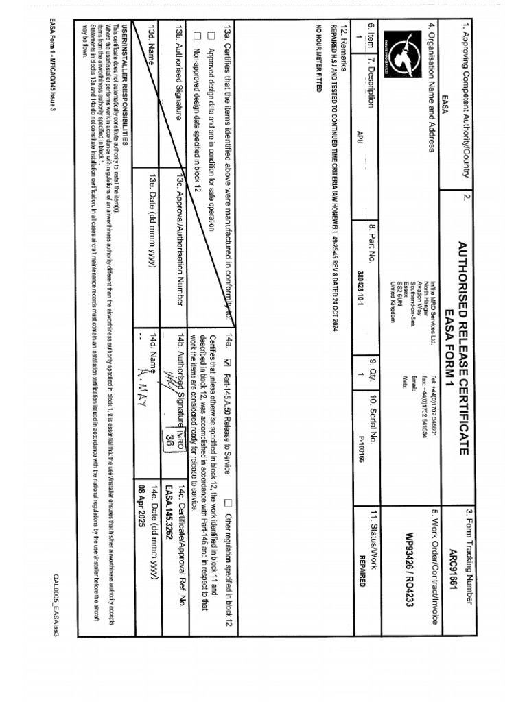 PN 380428-10-1 SN P-100166 8130 | PDF
