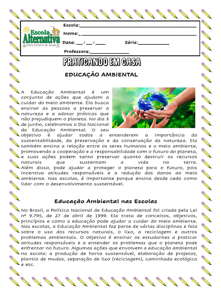 Educação Ambiental e Sustentabilidade | PDF | Ambiente natural ...