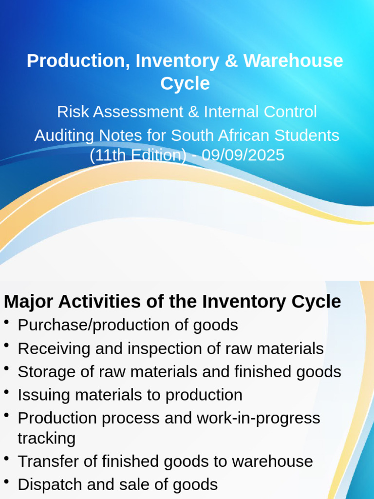 Inventory Cycle Risk Assessment Guide | PDF | Inventory | Audit