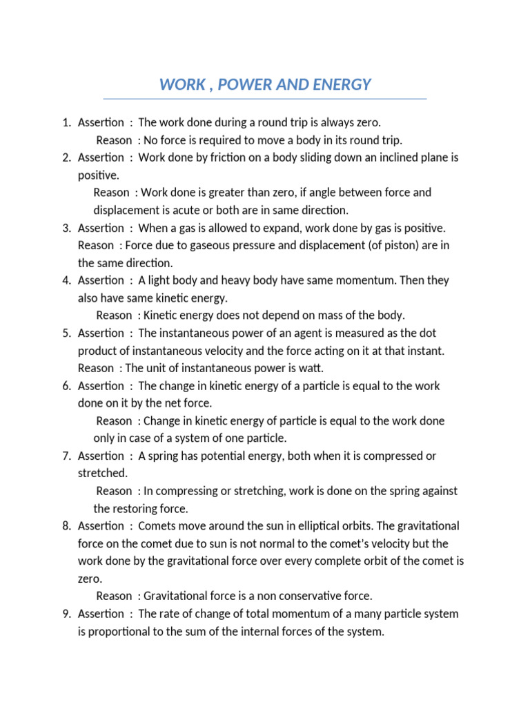 Work Power Energy Worksheet | PDF | Momentum | Force