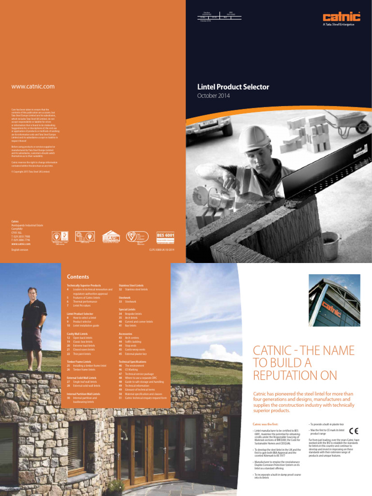 Catnic Lintel Product Overview | PDF | Stainless Steel | Metals