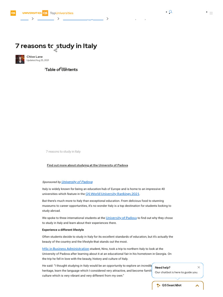 7 Compelling Reasons to Study in Italy | PDF | Italian Cuisine | Italy