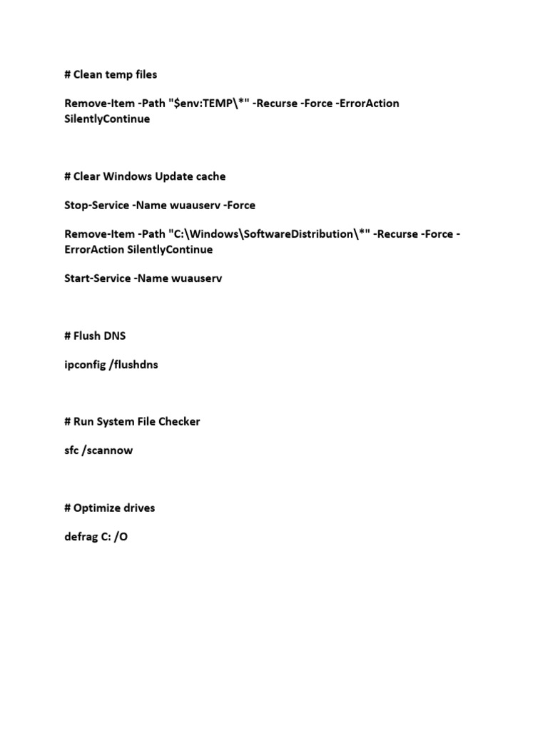 Windows System Cleanup Commands | PDF