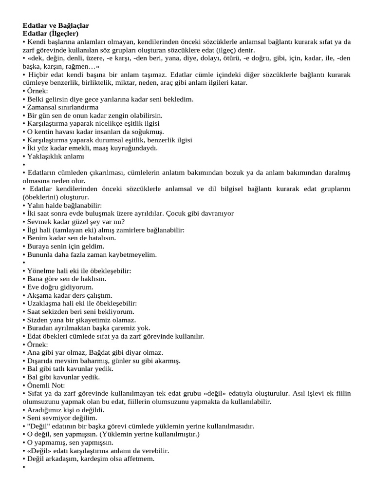 Edat Ve Bağlaç | PDF
