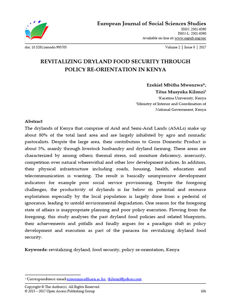 Revitalizing Food Security in Kenya's Drylands | PDF | Food Security