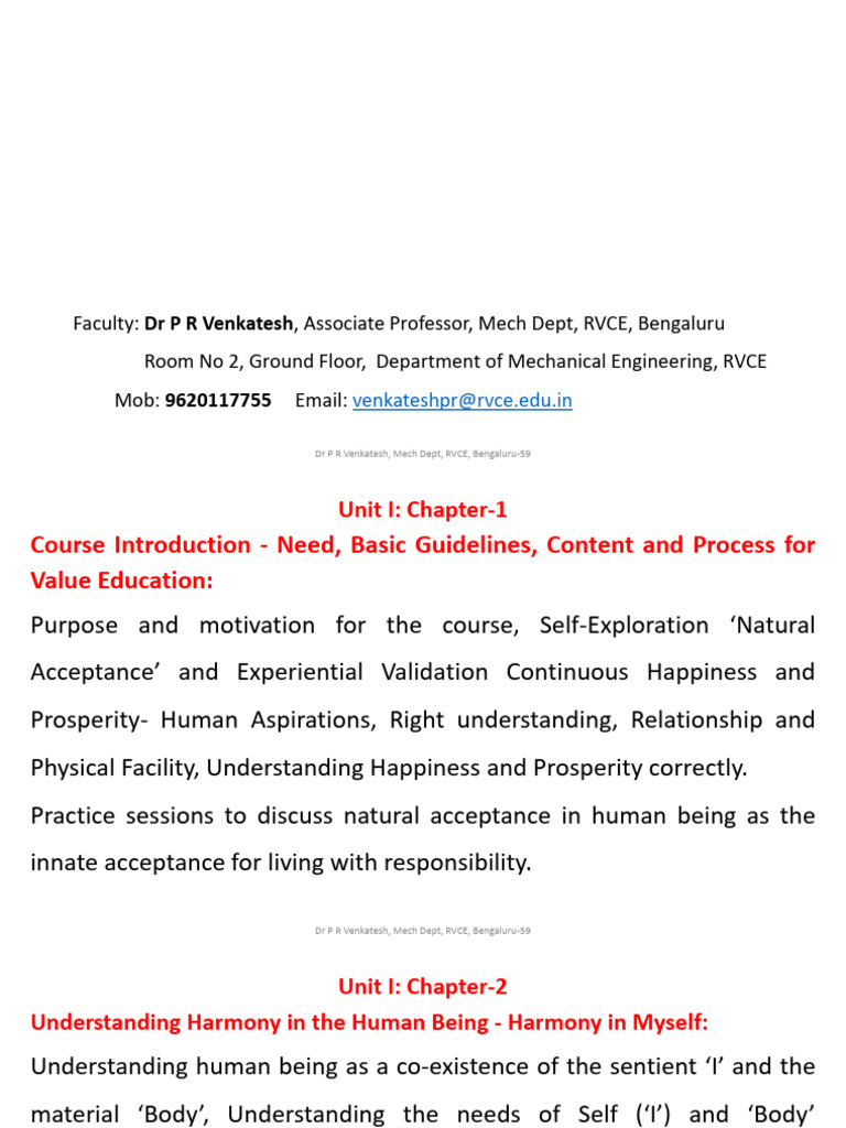 UHV Unit I | PDF | Senses | Value (Ethics)