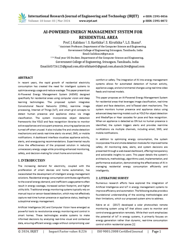 AI-Powered - Energy Management System For Residential Areas | PDF ...
