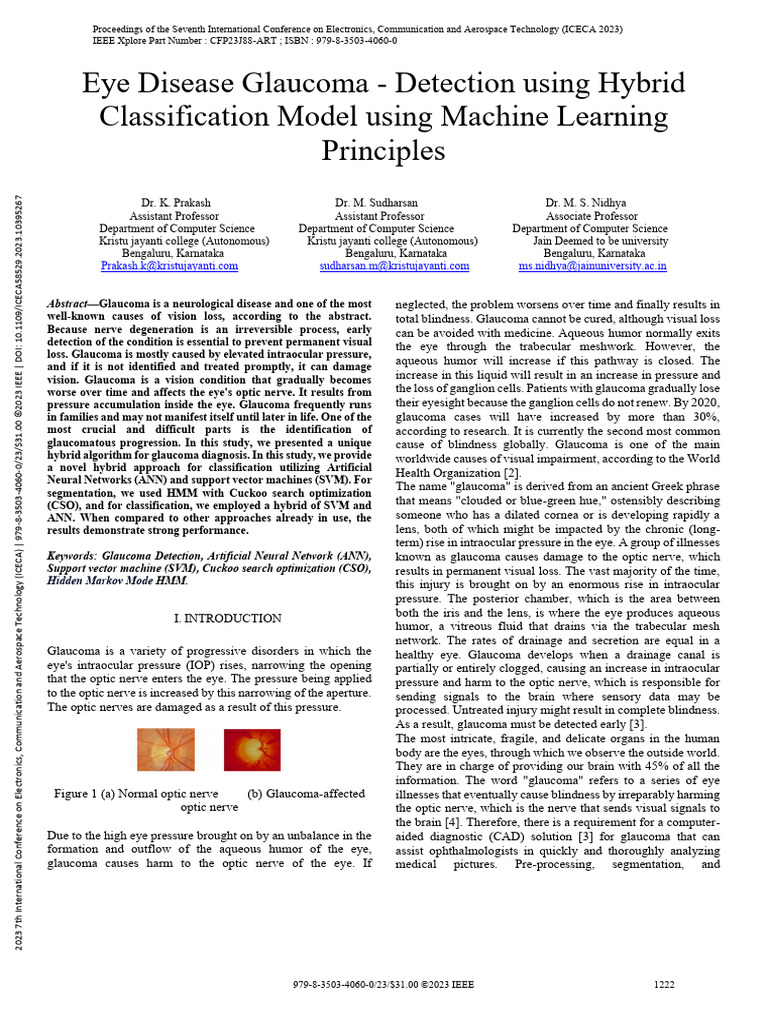 Hybrid ML Model for Glaucoma Detection | PDF | Glaucoma | Support ...
