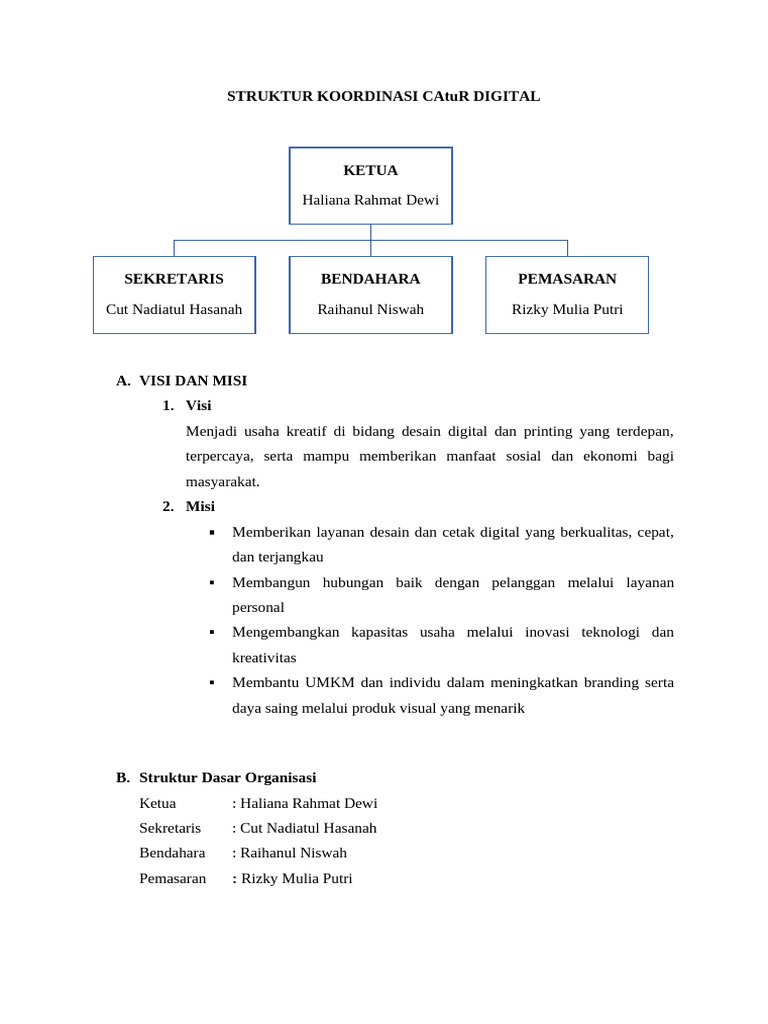 Struktur dan Rencana CAtuR Digital | PDF