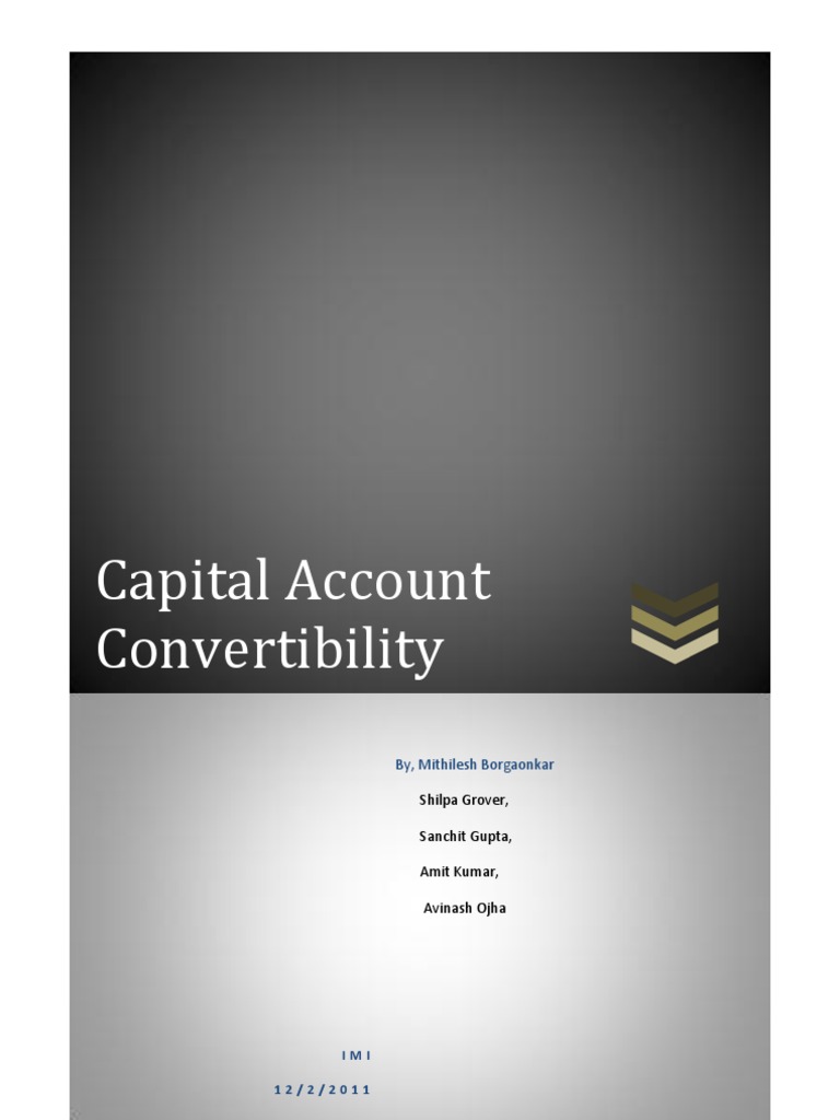 Capital Account Convertibility Analysis | PDF | Balance Of Payments ...