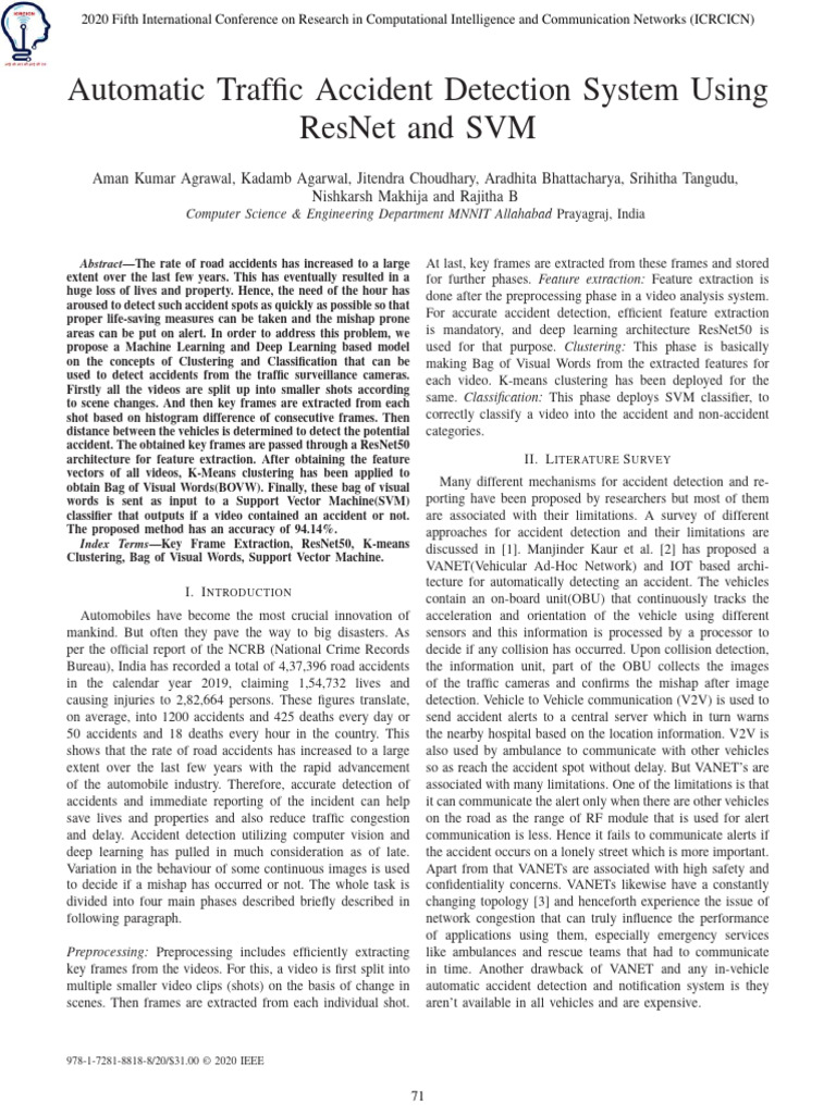 Machine Learning for Accident Detection | PDF | Support Vector Machine ...