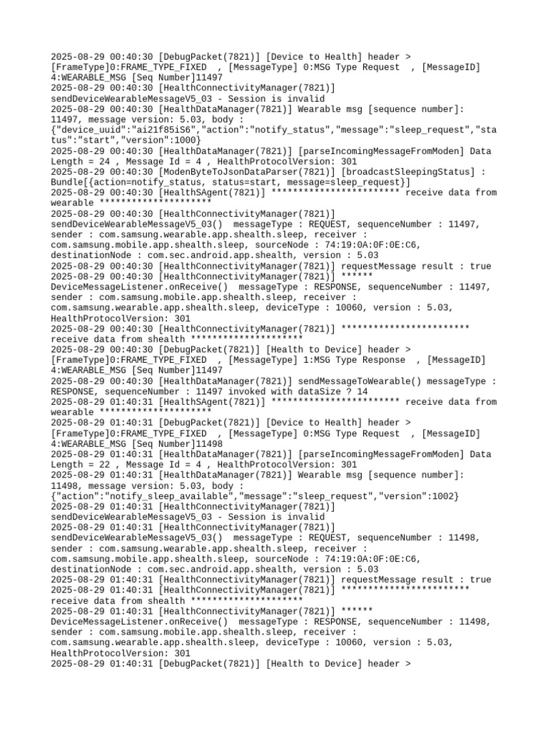 Wearable Health Data Communication Logs | PDF | Computer File Formats ...