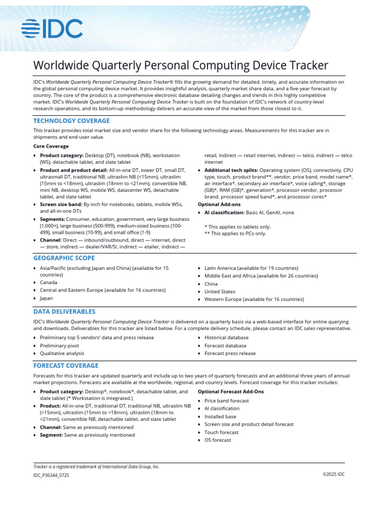 Quarterly Personal Computing Tracker Q2 2025 | PDF | Personal Computers ...