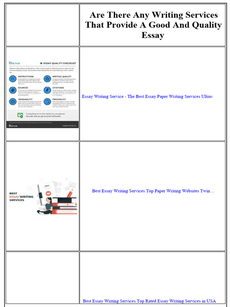 Are There Any Writing Services That Provide A Good and Quality Essay ...