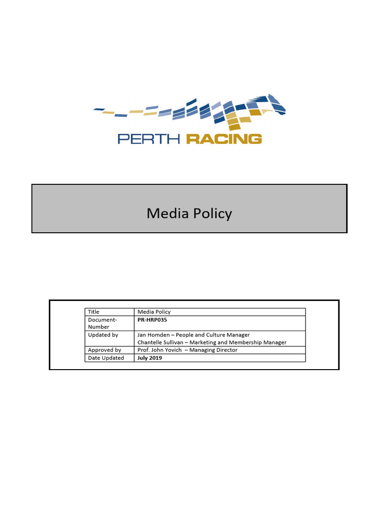 Media Policy | PDF | Social Media | Popular Culture & Media Studies