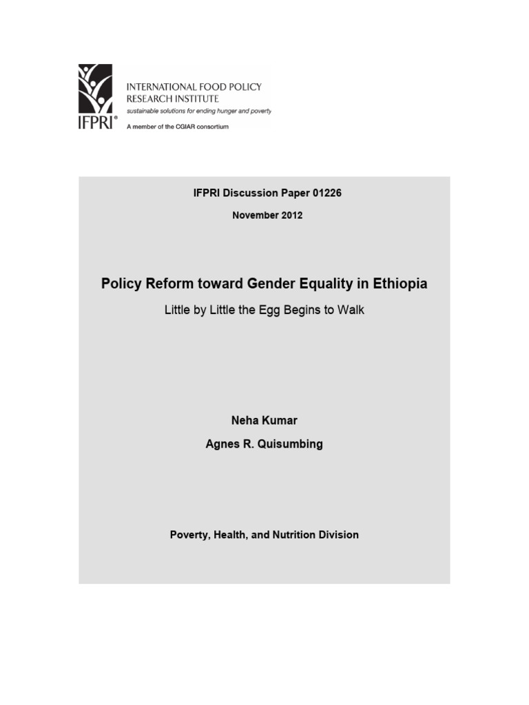 Gender Equality Reforms in Ethiopia | PDF