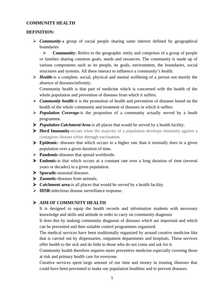 Understanding Community Health Basics | PDF | Infection | Preventive ...