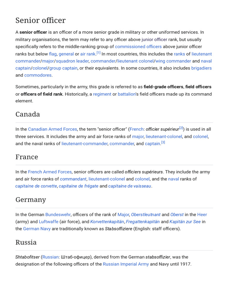 Overview of Senior Military Officers | PDF | Military Rank | Commander