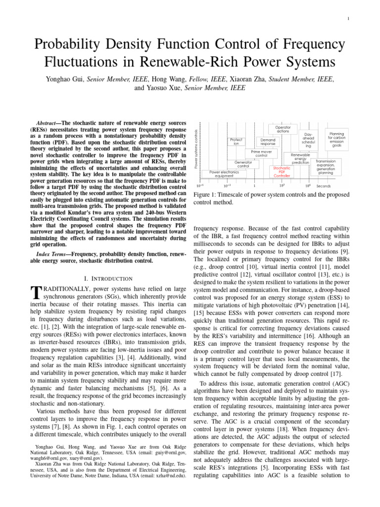 Frequency Control in Renewable Power Systems | PDF | Electrical Grid ...