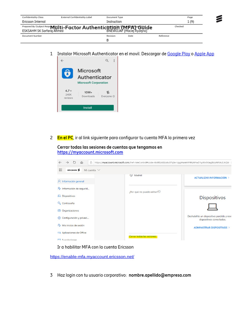 Multi-Factor Authentication (MFA) Guide | PDF | Computadoras móviles ...