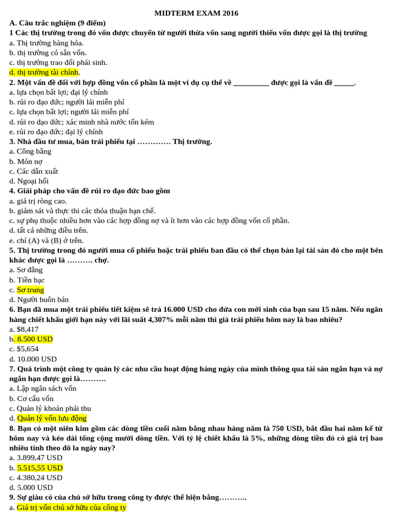 Ml126 Midterm Exam 2016 | PDF