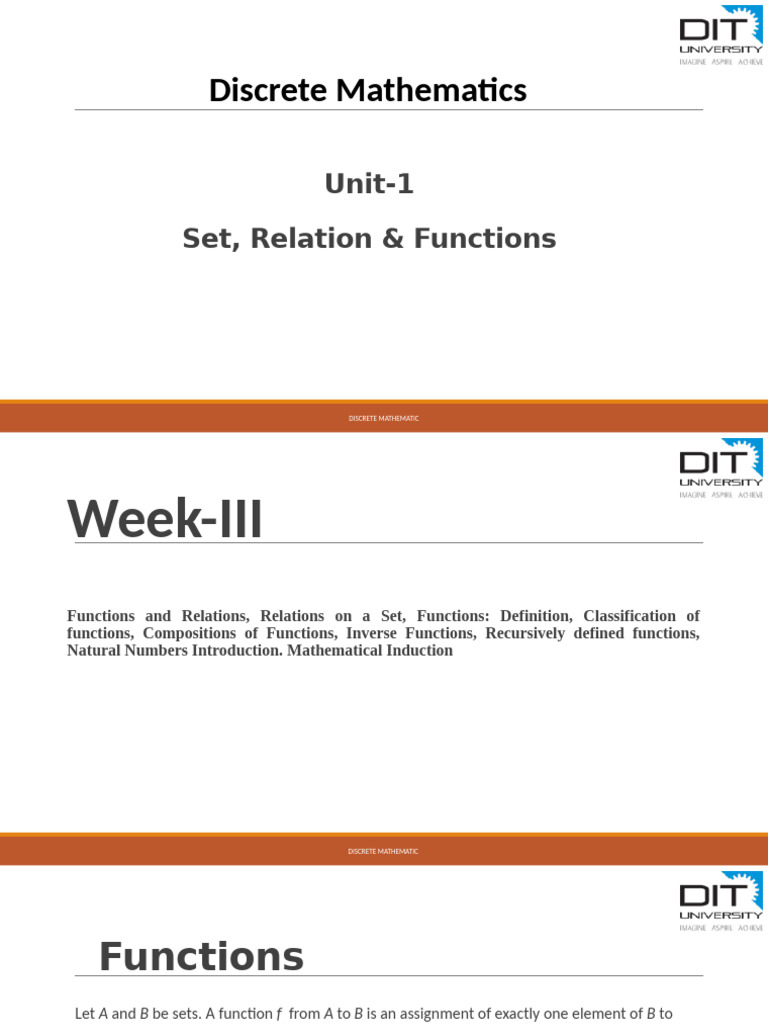UNIT 1 - Functions - CSN202 | PDF | Function (Mathematics) | Set ...