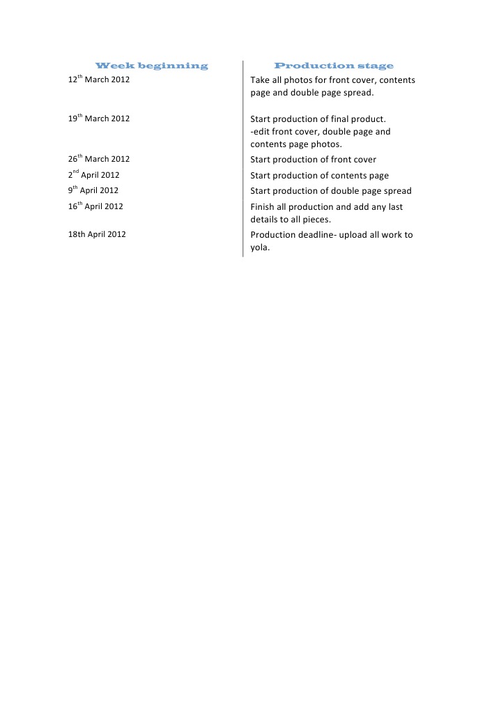 Production Schedule | PDF | Computers