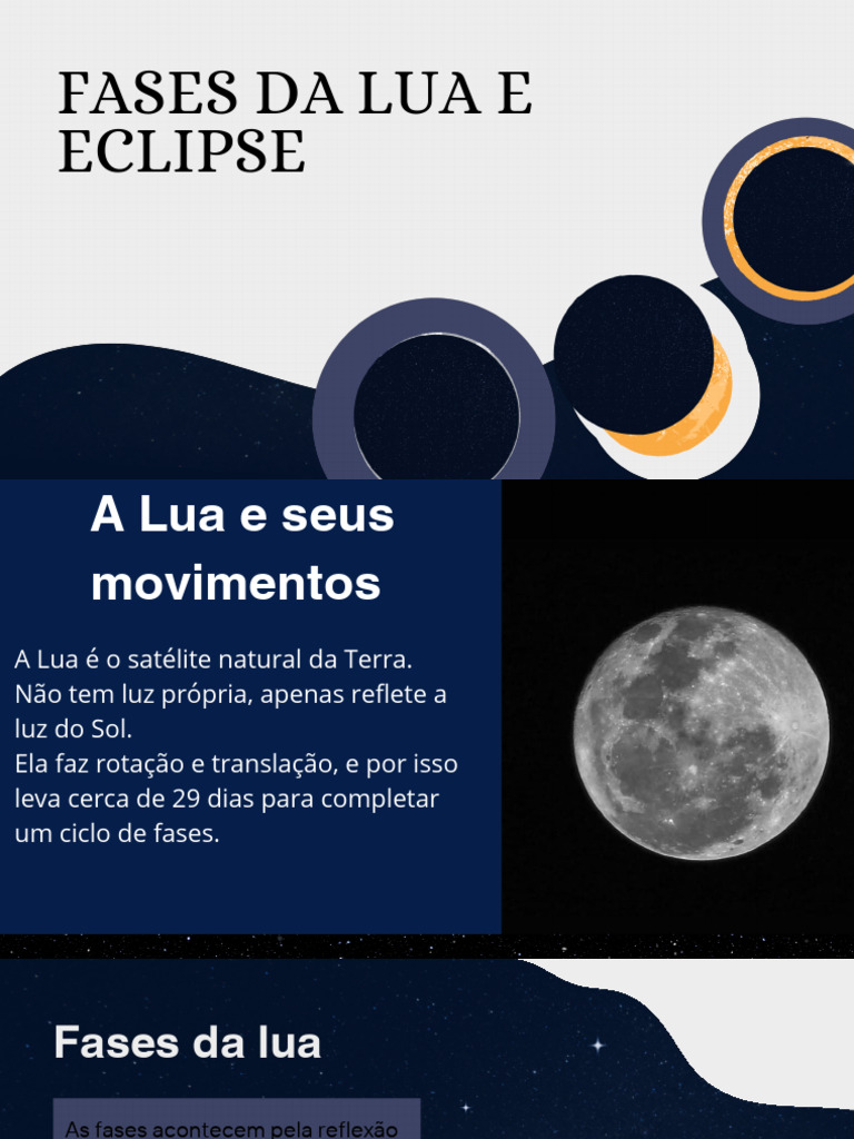 Fases da Lua e Eclipses Explicados | PDF | Eclipse | Lua