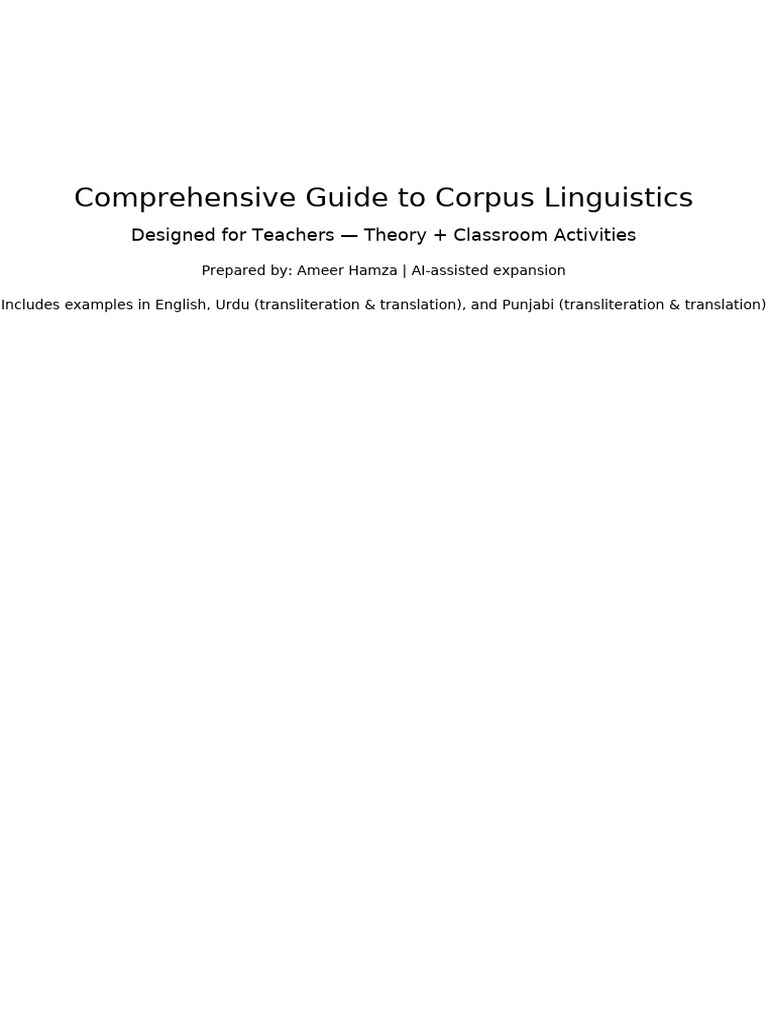 Corpus Linguistics for Teachers: A Guide | PDF | English Language ...