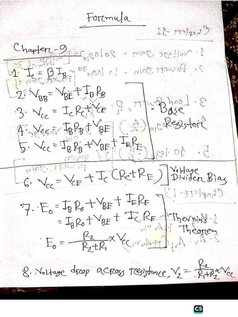 Edc All Formula (Chapter 9,11,13,14,19) | PDF
