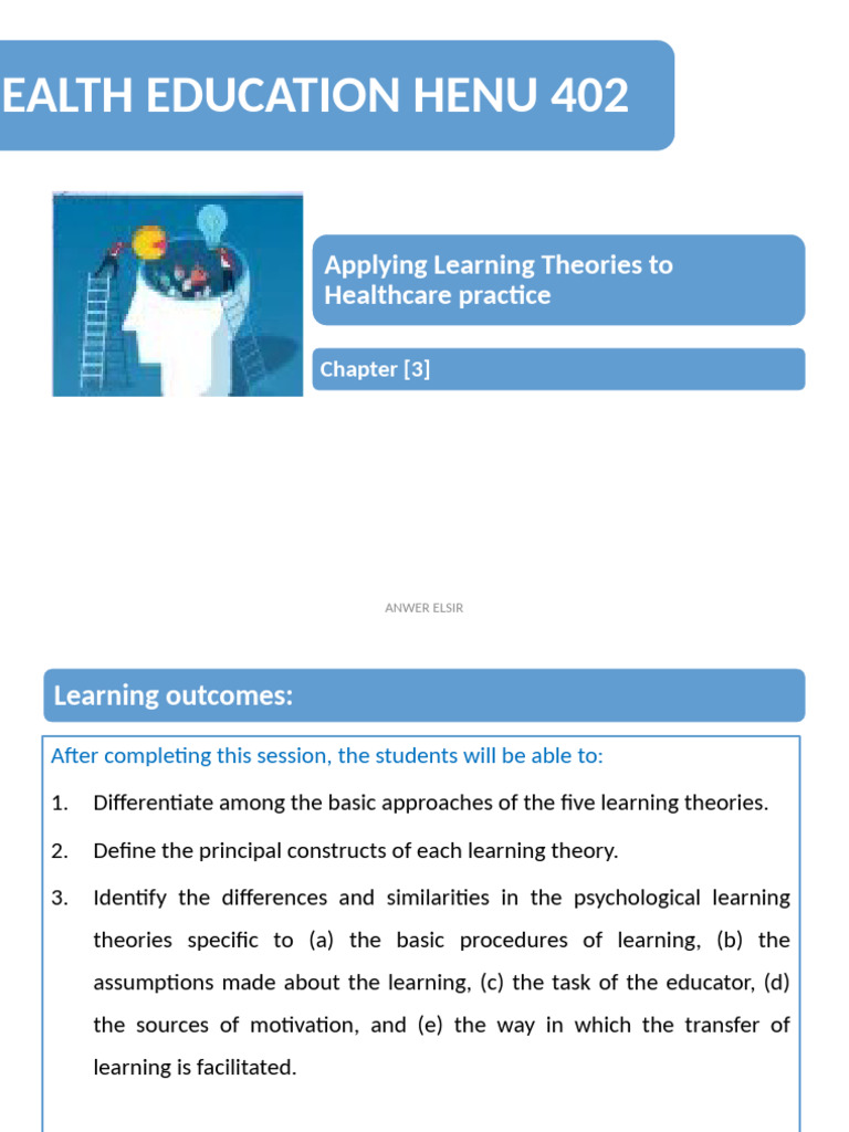 APPLYING LEARNING THEORIES TO HEALTHCARE PRACTICE BRAUNGART visual data 8