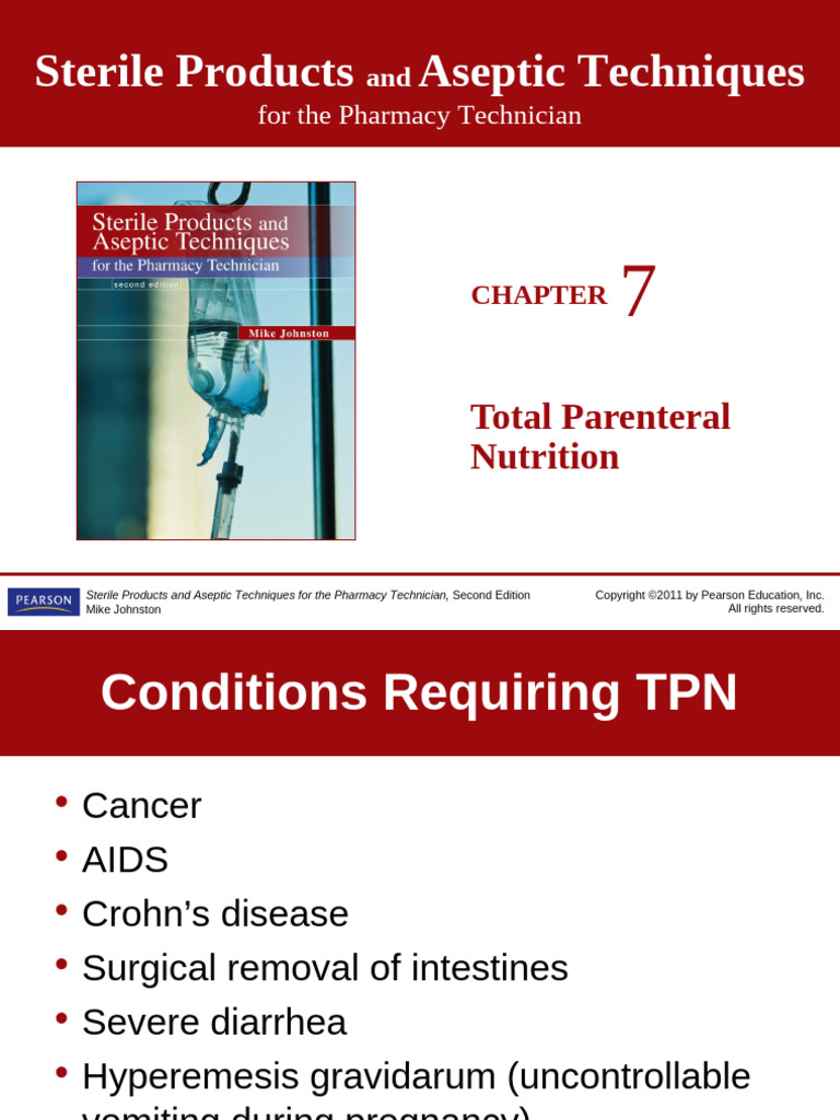Chapter 7 Total Parenteral Nutrition | PDF | Medical Specialties ...