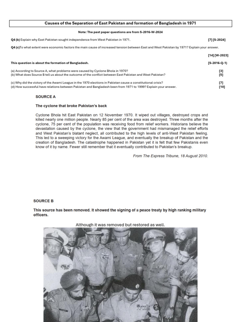 Causes of East Pakistan's 1971 Separation | PDF | Pakistan | Government