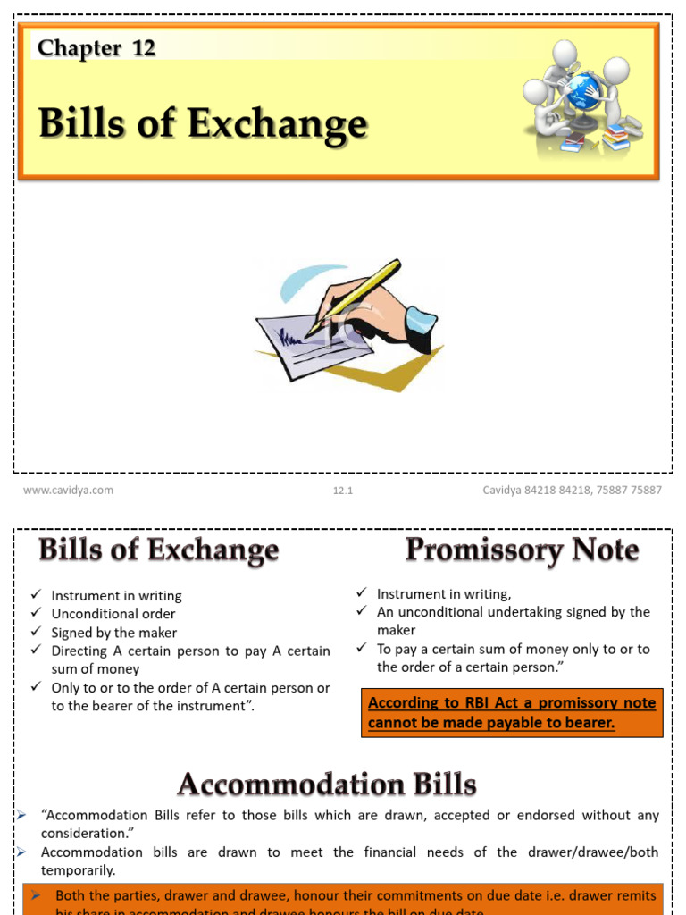 Bills of Exchange and Promissory Note | PDF | Negotiable Instrument ...