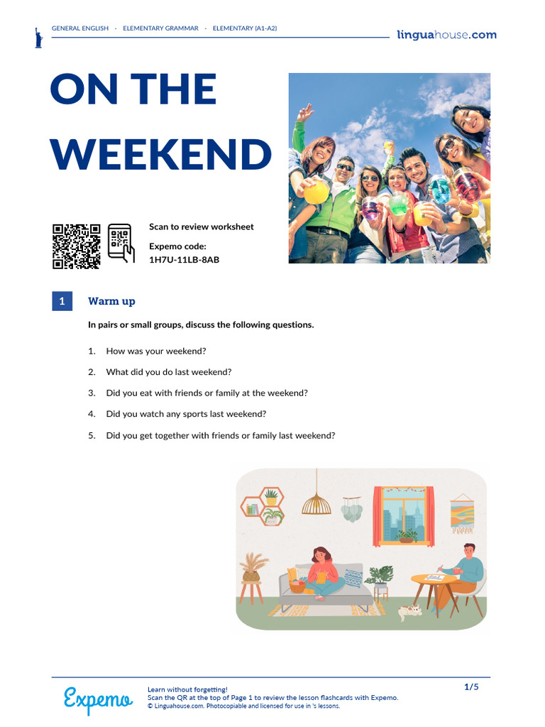 On The Weekend American English Student A1 A2 | PDF | Linguistics | Syntax